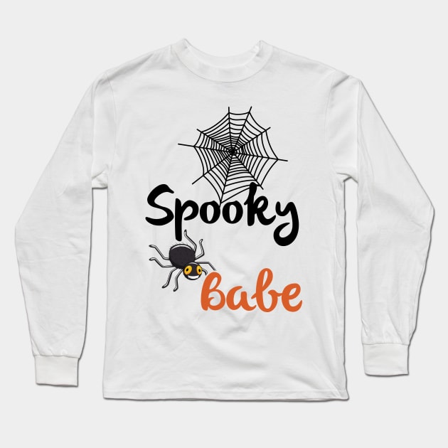 Spooky Babe Long Sleeve T-Shirt by MZeeDesigns